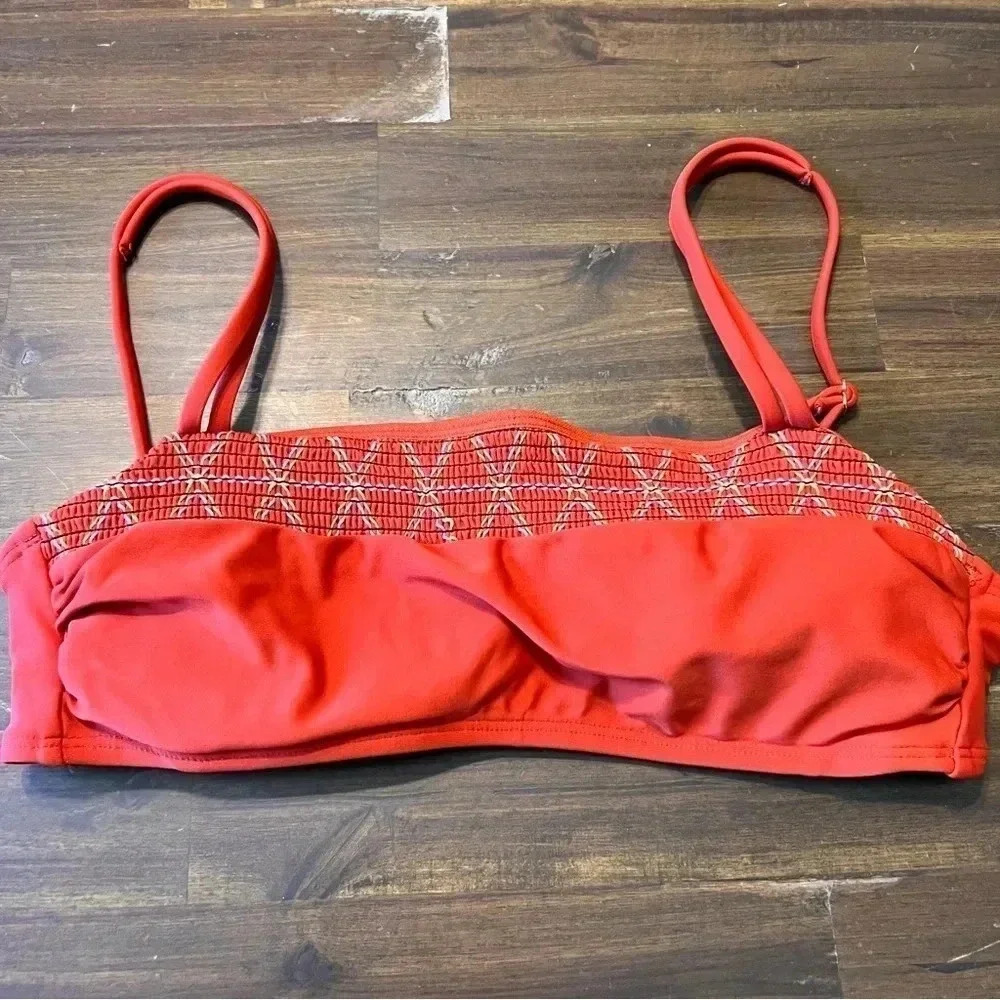 Xhiliration Boho Orange Bikini Top Swimsuit Medium